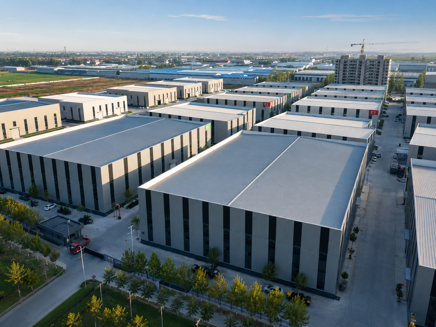 Aerial view of the Gangchi manufacturing centre in Hebei